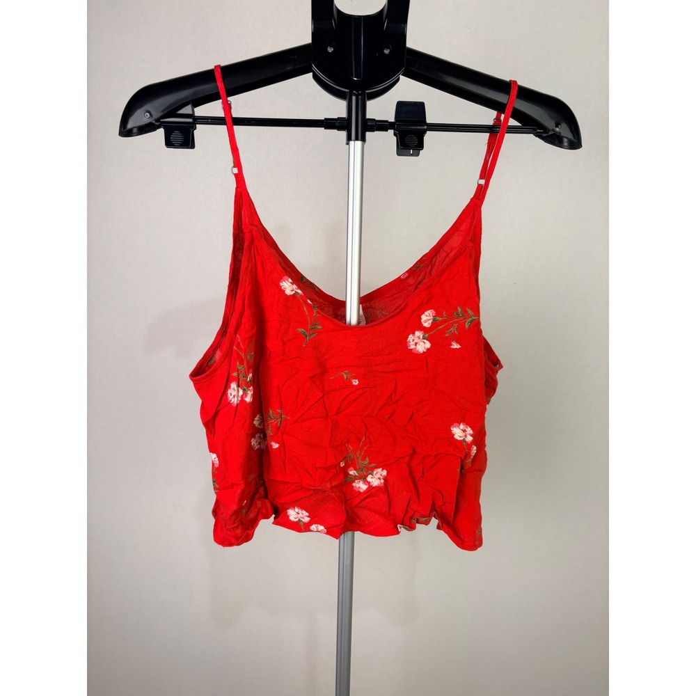 BP Red Floral Cropped Camisole Top Adjustable Straps XL
